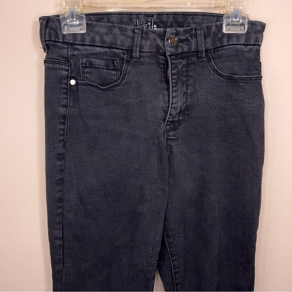 Size 8 Black Grey Bootcut Jeans  Cotton Blend Stretch Time And Tru Goth Punk - Picture 10 of 12